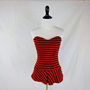 About Stylez Strapless Peplum Shirt Size S